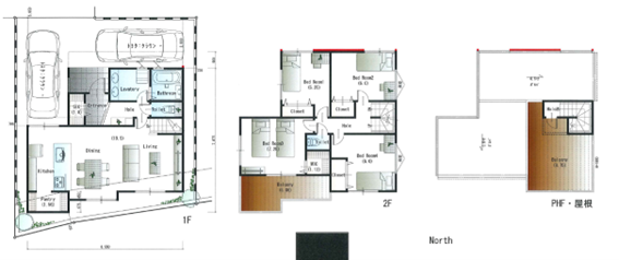 2号棟間取 (間取) 2号棟間取 (間取)